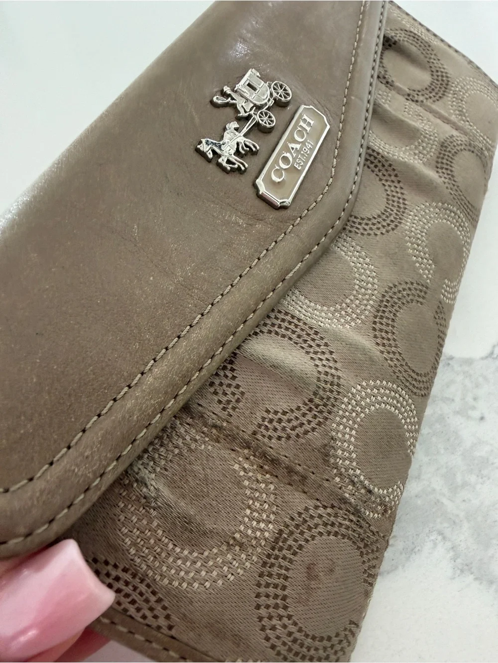 Coach Continental Wallet in Taupe Brown